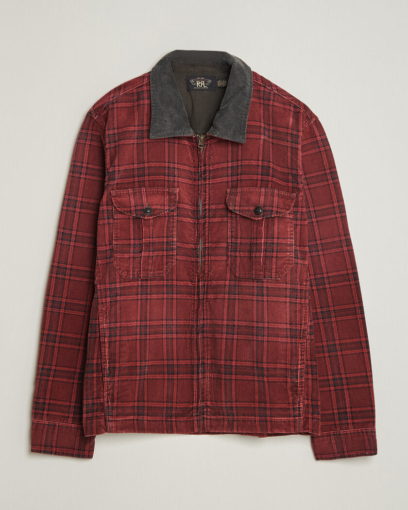 RRL Corduroy Zip Shirt Jacket Red/Black – Rojo