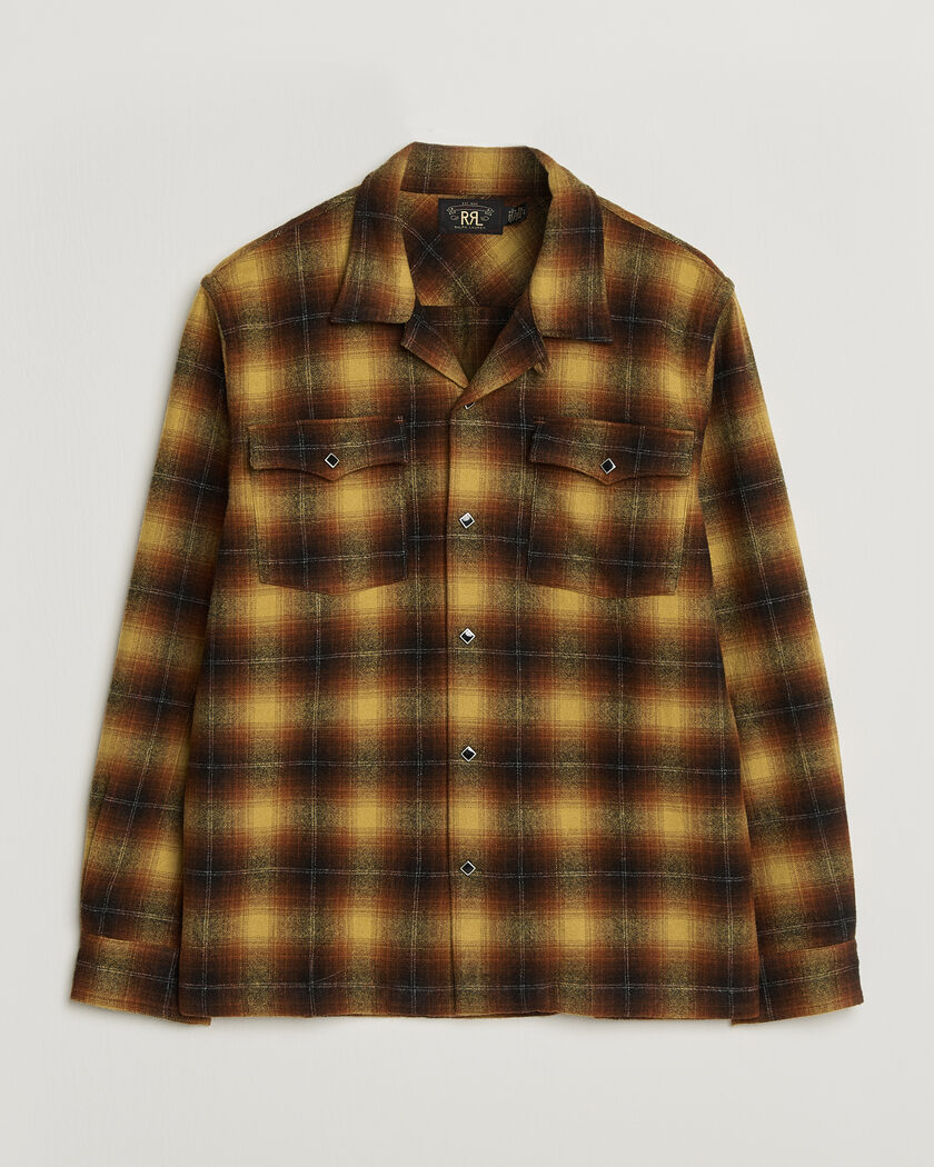 RRL Jesse Plaid Camp Shirt Orange/Yellow – Naranja