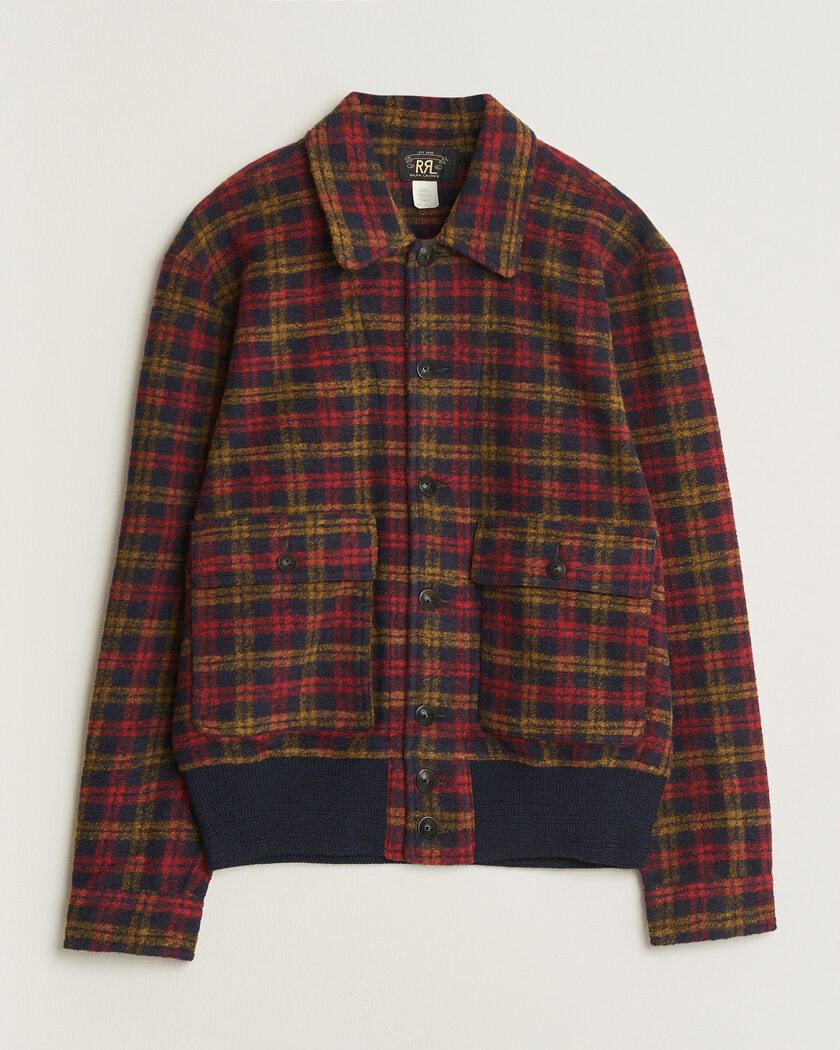 RRL Knit Bomber Jacket Red Multi – Multicolor