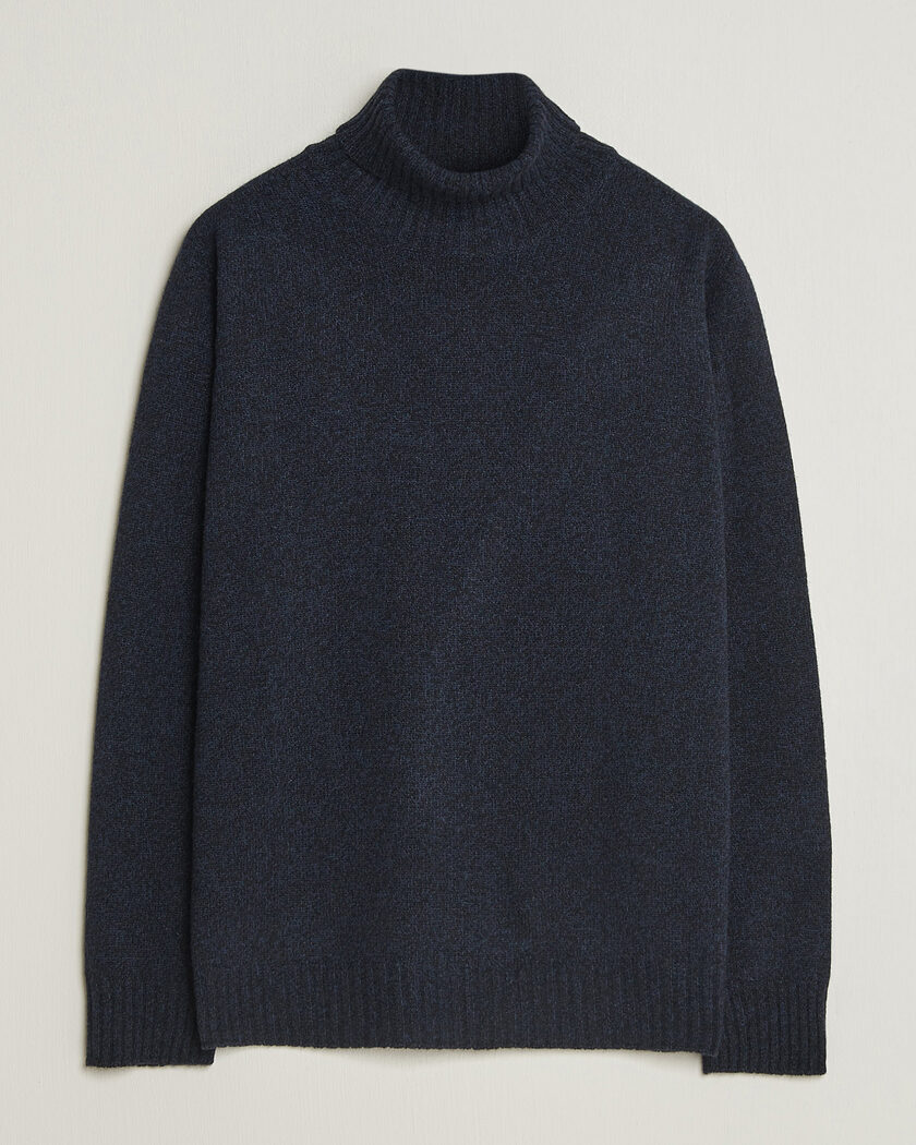 Altea Wool/Cashmere Rollneck Navy Melange – Azul