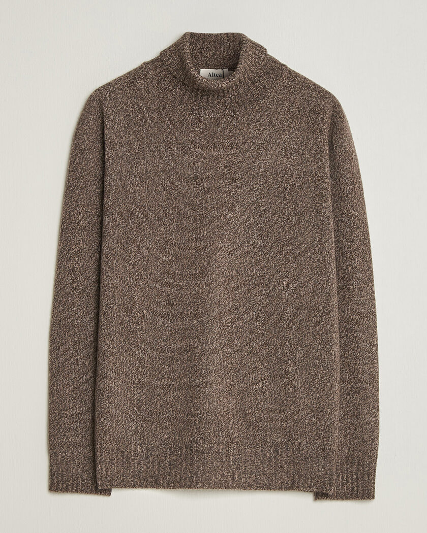 Altea Wool/Cashmere Rollneck Brown Melange – Marrón