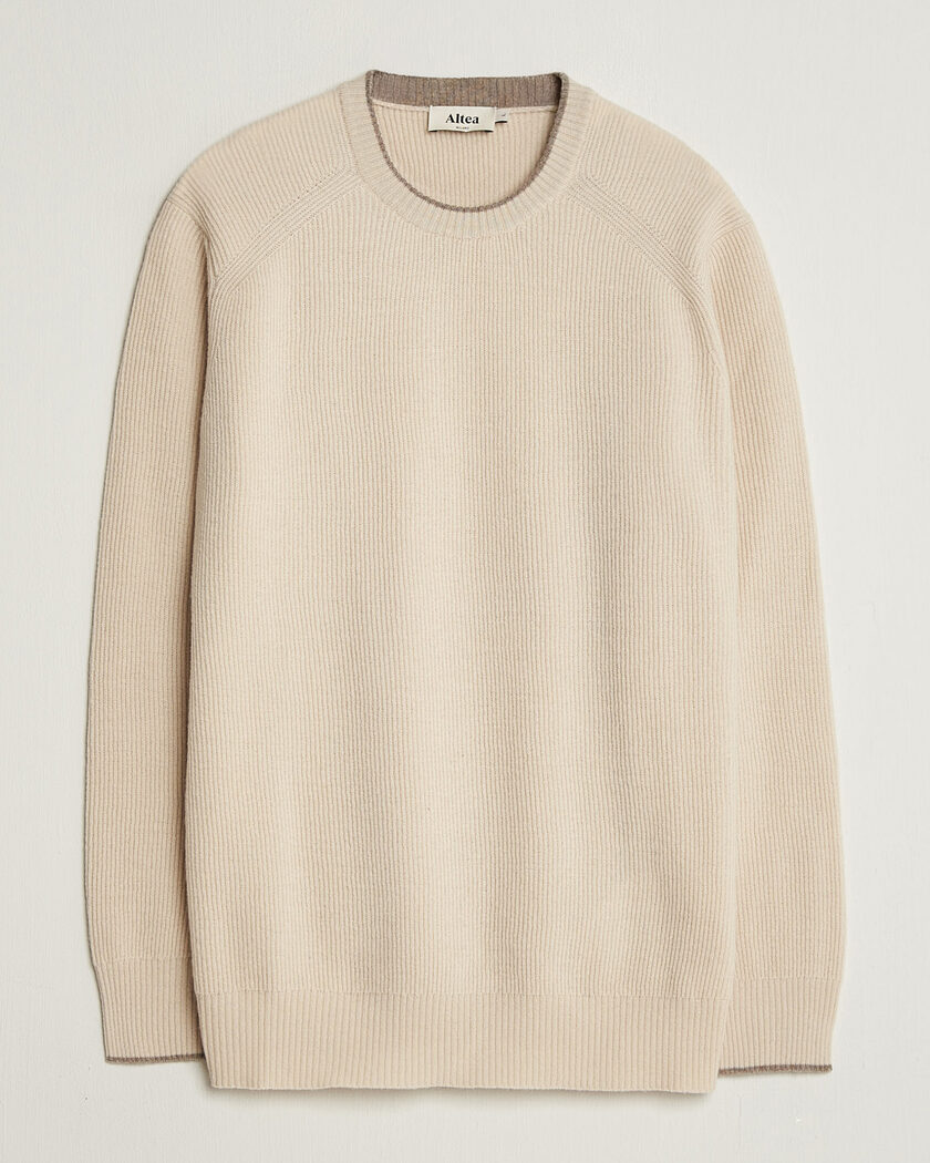 Altea Rib Wool Raglan Sweater Cream – Blanco