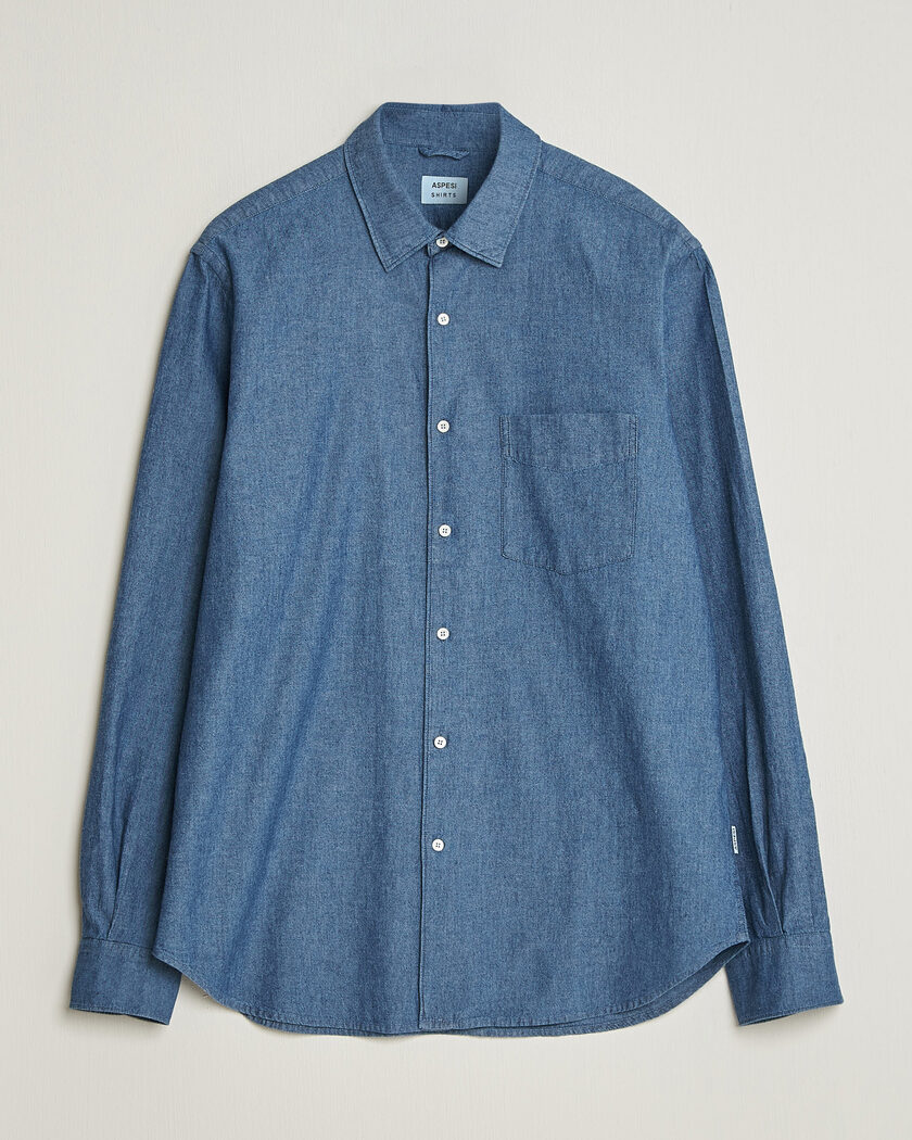 Aspesi Chambray Shirt Blue Denim – Azul