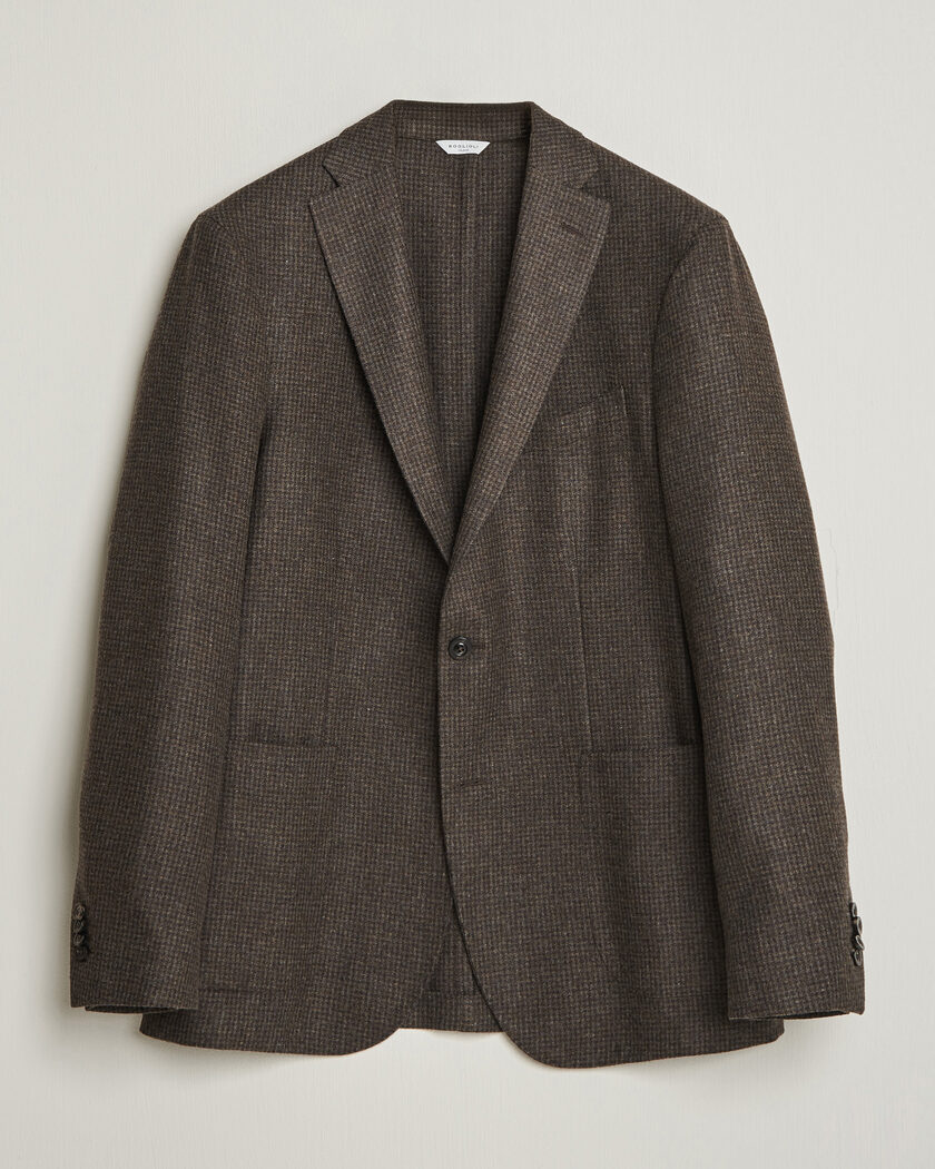 Boglioli K Jacket Wool Houndstooth Blazer Dark Brown – Marrón