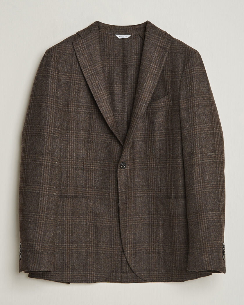 Boglioli K Jacket Wool Check Blazer Dark Brown – Marrón