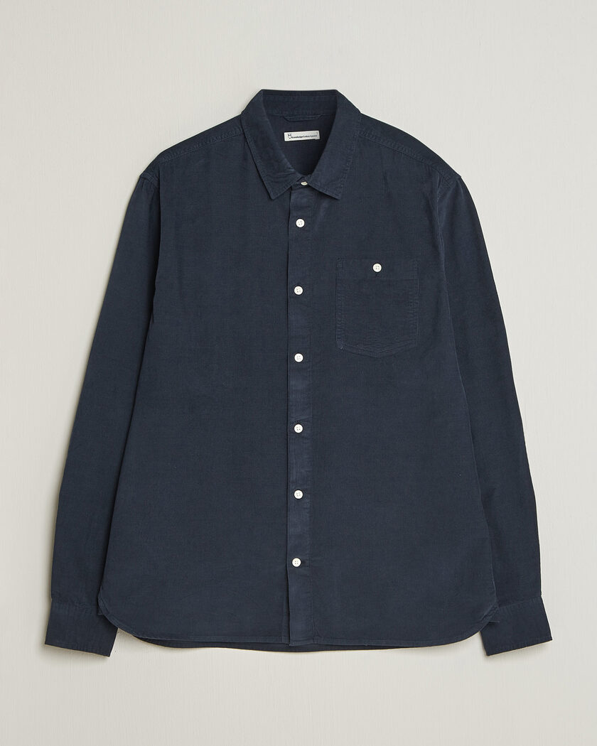 KnowledgeCotton Apparel Regular Fit Cord Shirt Night Sky – Azul