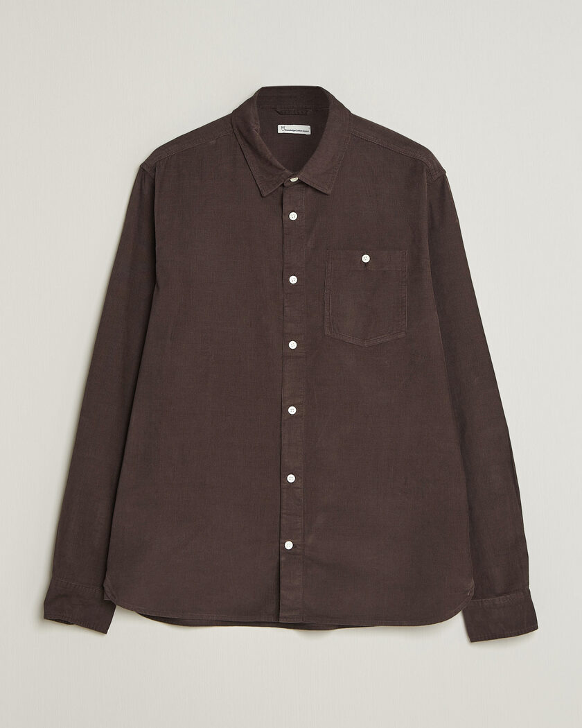 KnowledgeCotton Apparel Regular Fit Cord Shirt Chocolate – Marrón