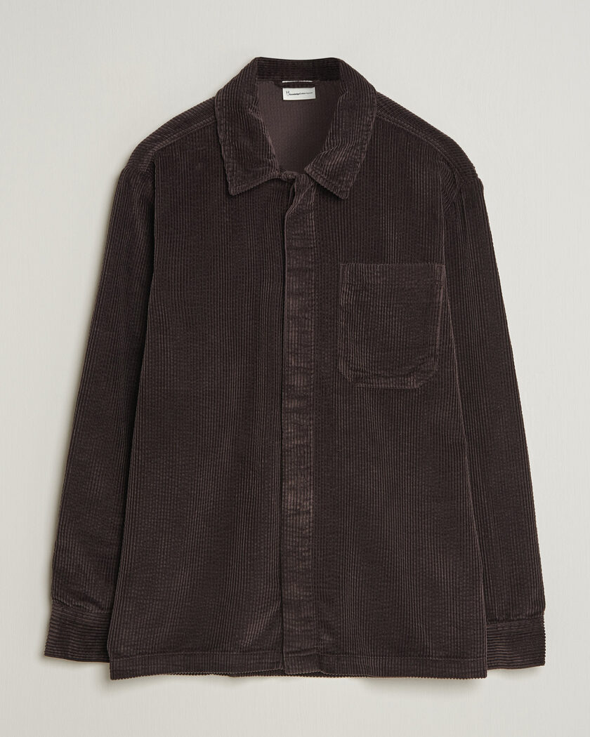 KnowledgeCotton Apparel Cotton Corduroy Overshirt Chocolate – Marrón