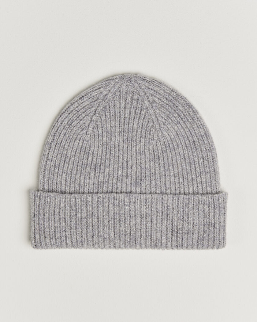 Robert Mackie Clyde Lambswool Beanie Light Grey – Gris