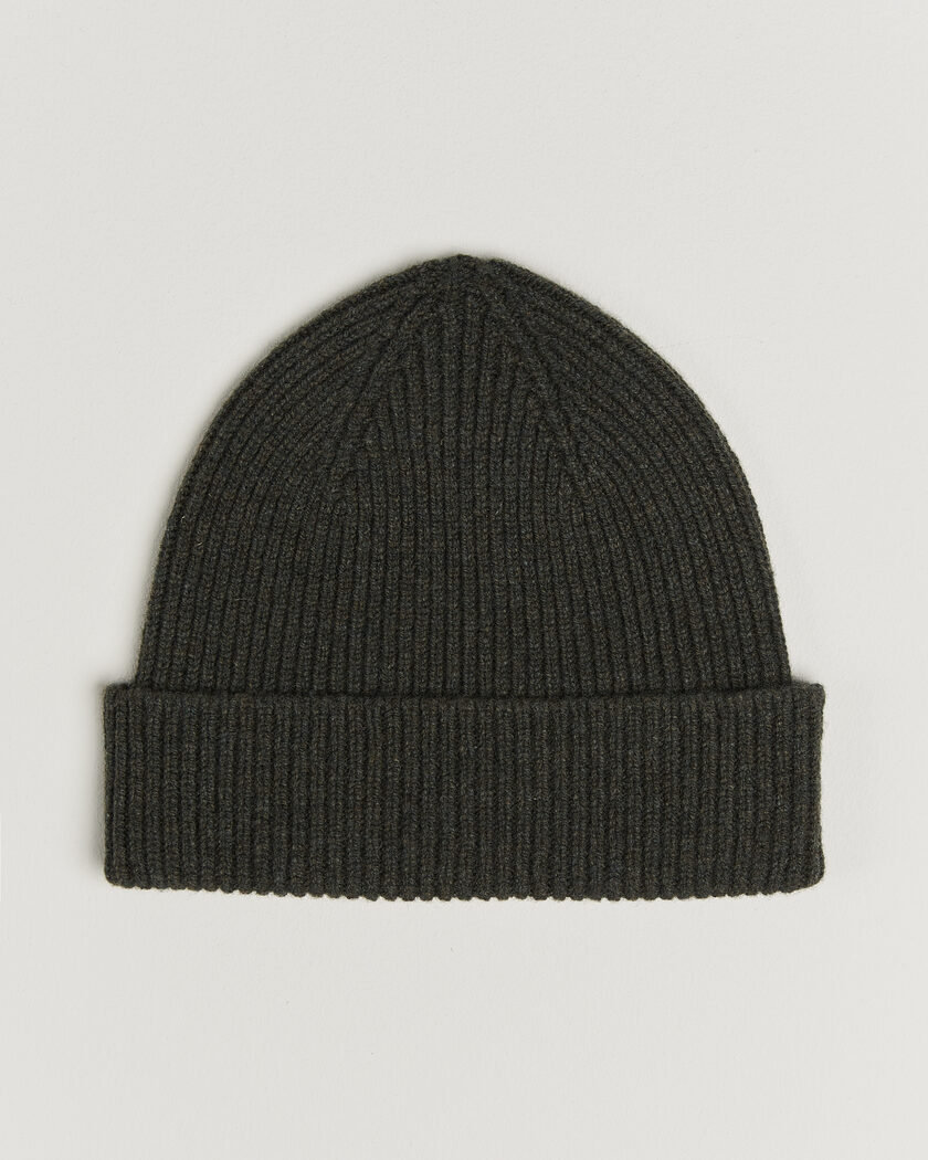 Robert Mackie Clyde Lambswool Beanie Seaweed Green – Verde