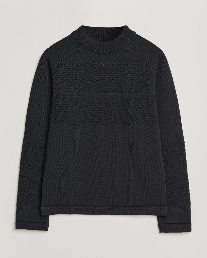S.N.S. Herning Fisherman Mock Neck Navy Blue – Azul