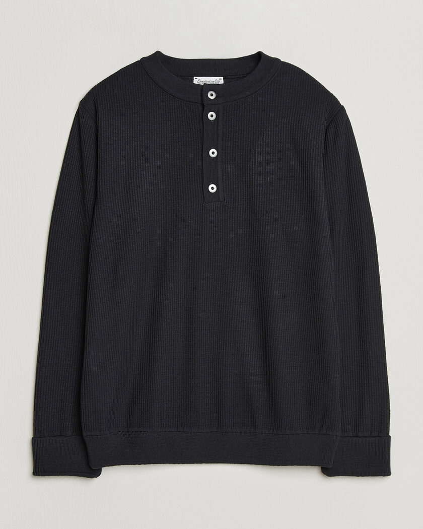 S.N.S. Herning Stamina Rib Henley Navy Blue – Azul