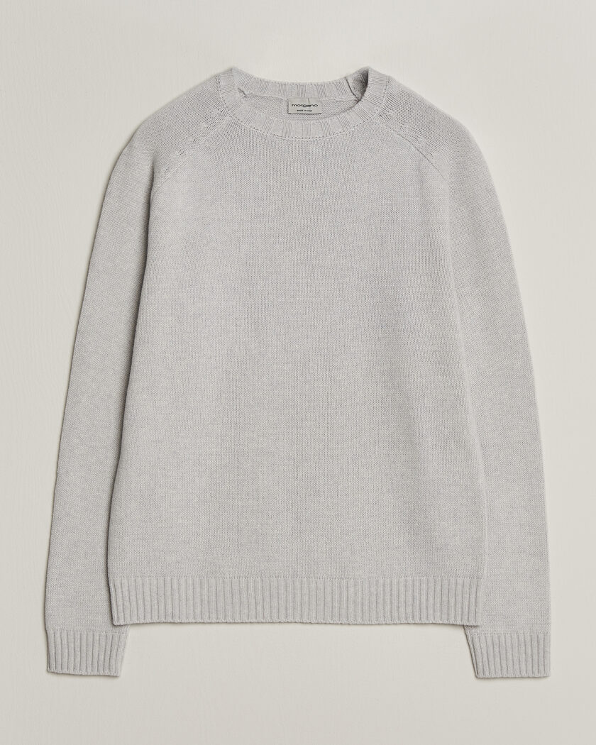 Morgano Heavy Knitted Wool/Cashmere Crewneck Light Grey – Gris