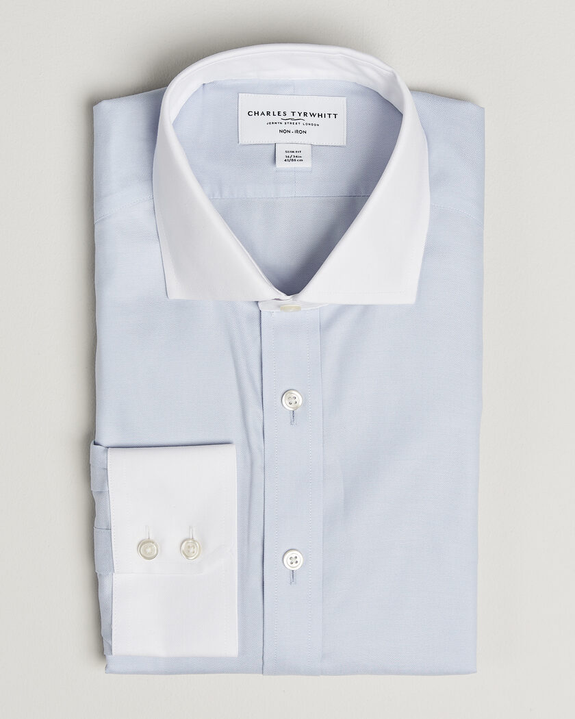 Charles Tyrwhitt Slim Fit Non Iron Plain Winchester Shirt Light Blue – Azul