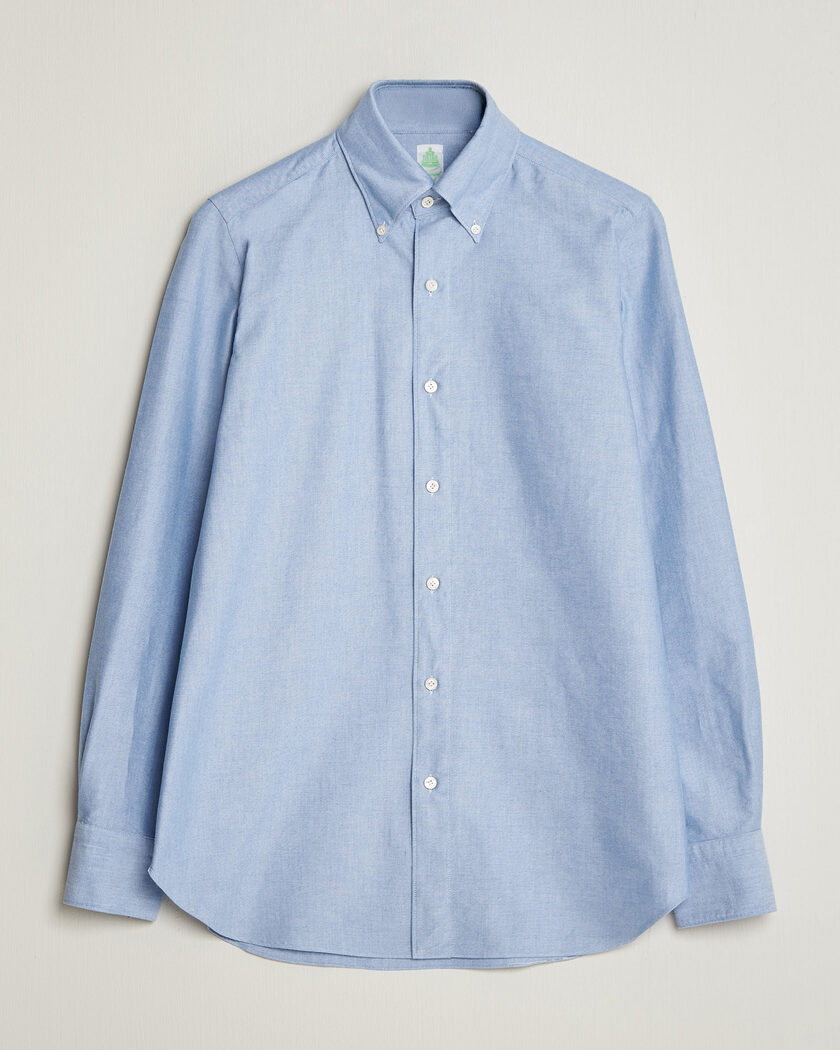 Finamore Napoli Gaeta Oxford Button Down Shirt Light Blue – Azul