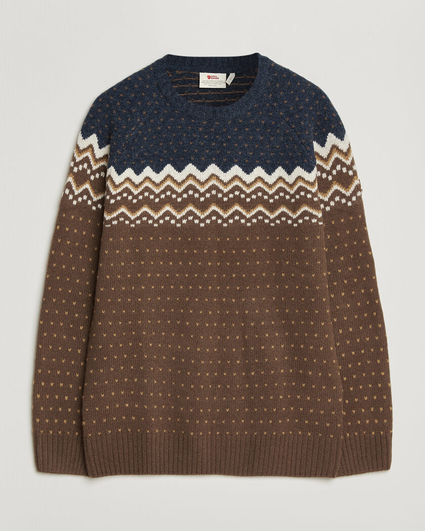 Fjällräven Övik Knit Wool Sweater Dark Oak – Marrón