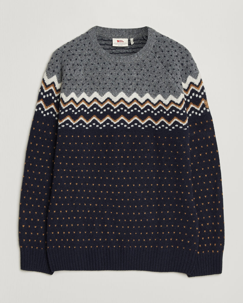 Fjällräven Övik Knit Wool Sweater Dark Navy – Azul