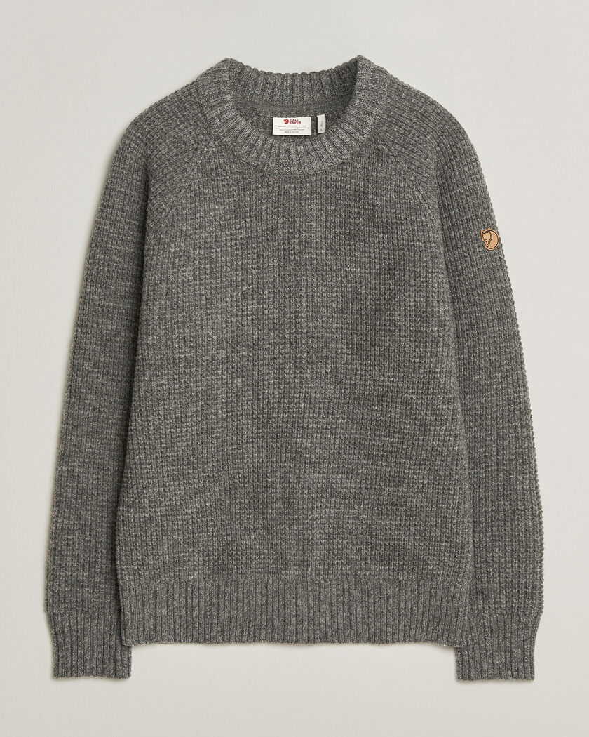 Fjällräven Övik Wool Waffle Knit Grey Melange – Gris