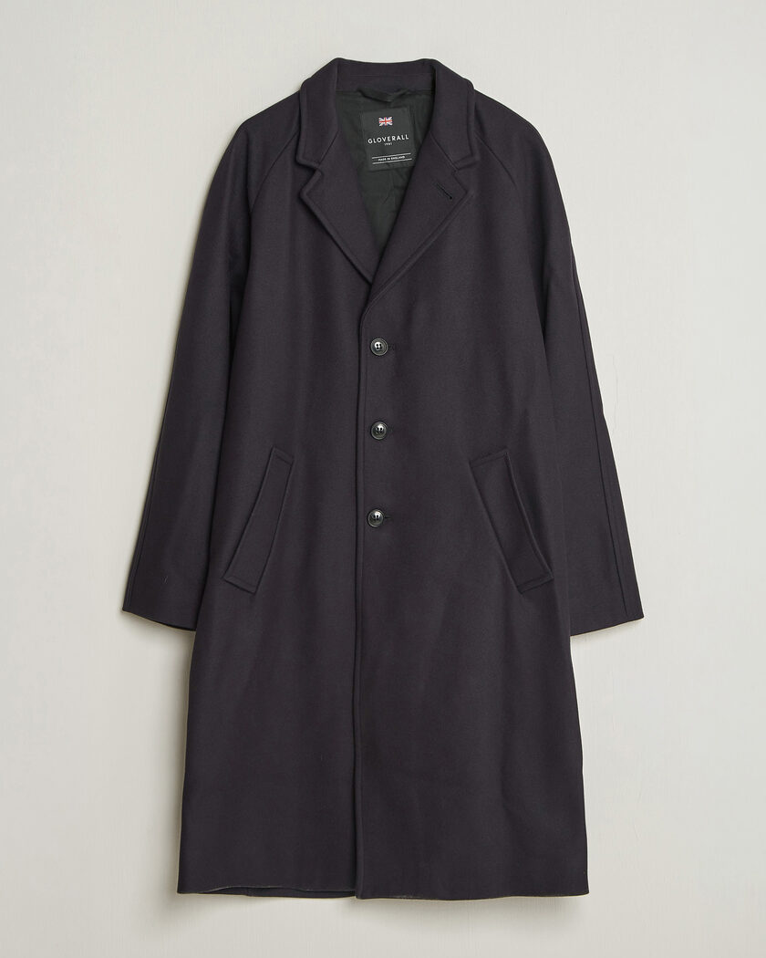 Gloverall Chesterfield Wool/Cashmere Refined Coat Navy – Azul