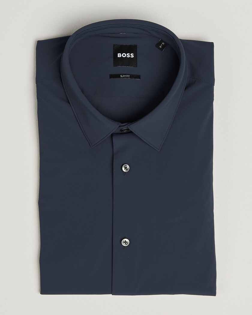 BOSS BLACK Hank 4-Way Stretch Shirt Dark Blue – Azul