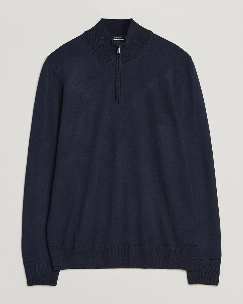 BOSS BLACK Ebenji Merino Knitted Half Zip Dark Blue – Azul