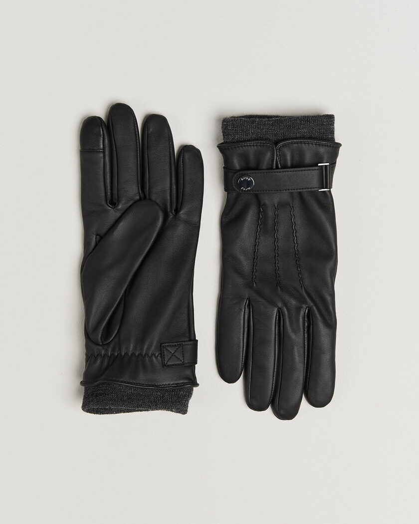 BOSS BLACK Hyden Leather Glove Black – Negro