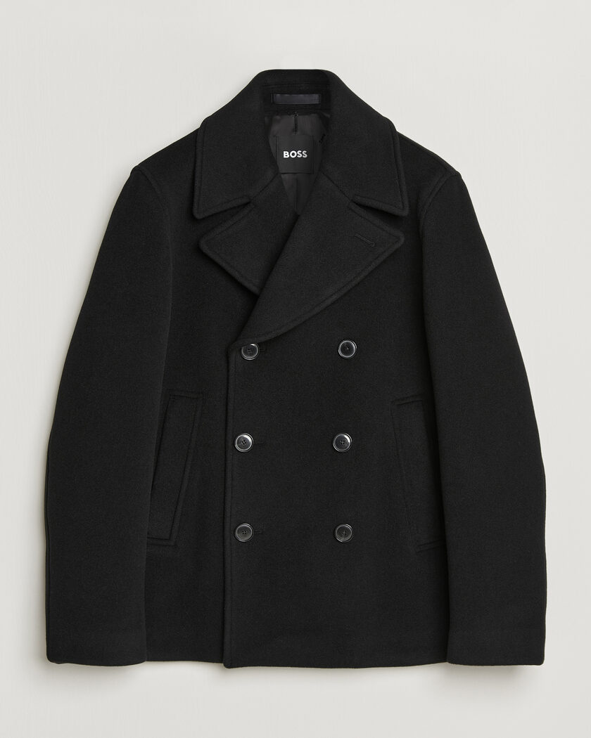 BOSS BLACK Hyde Wool Peacoat Black – Negro