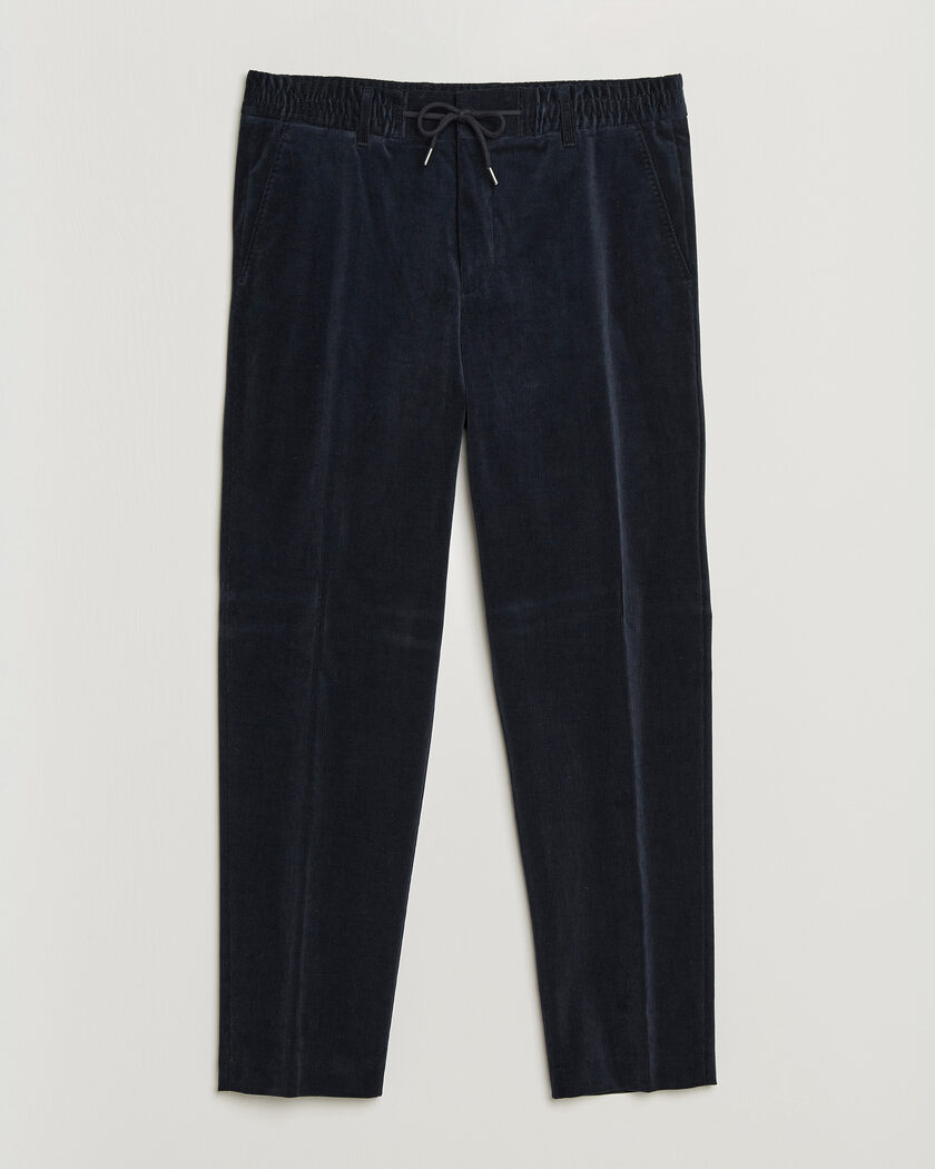 BOSS BLACK Perin Corduroy Drawstring Trousers Dark Blue – Azul