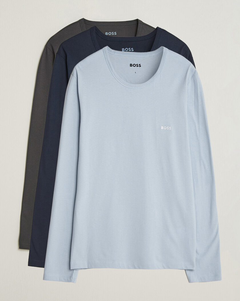 BOSS BLACK 3-Pack Long Sleeve T-Shirt Blue/Navy/Grey – Multicolor