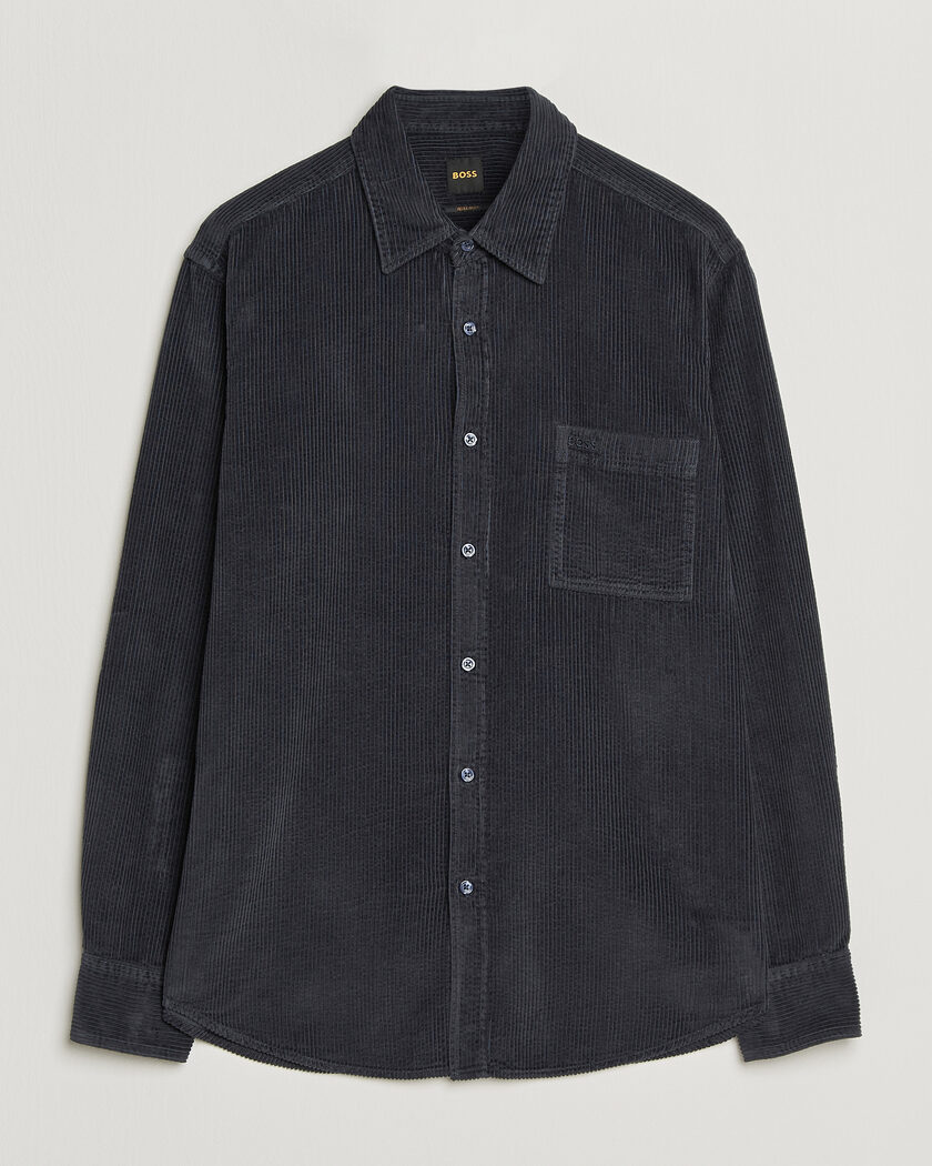 BOSS ORANGE Relegant Corduroy Shirt Dark Blue – Azul