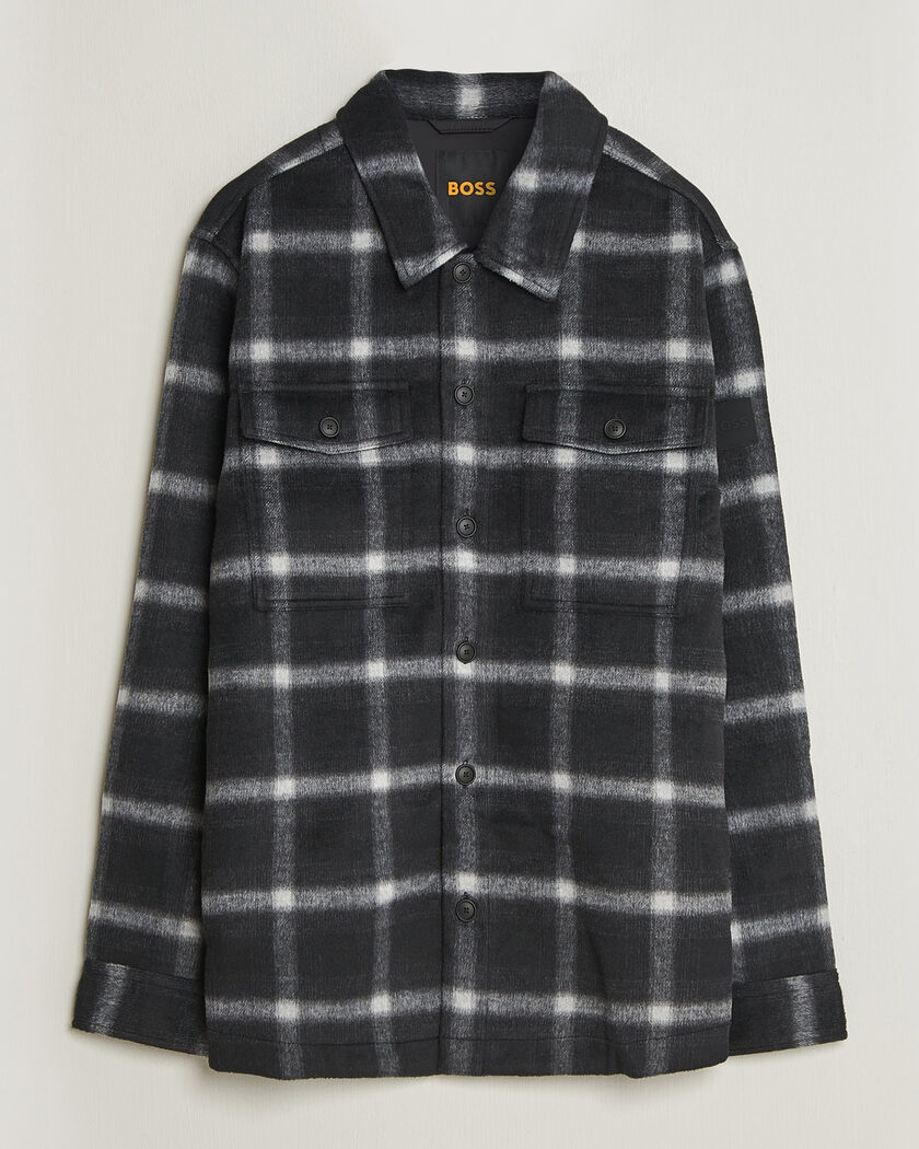 BOSS ORANGE Losky Flannel Checked Overshirt Black – Negro