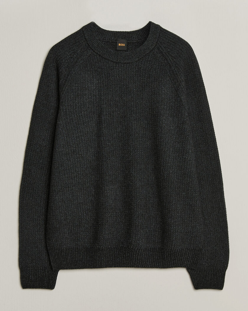 BOSS ORANGE Kepler Wool Knitted Sweater Black – Negro