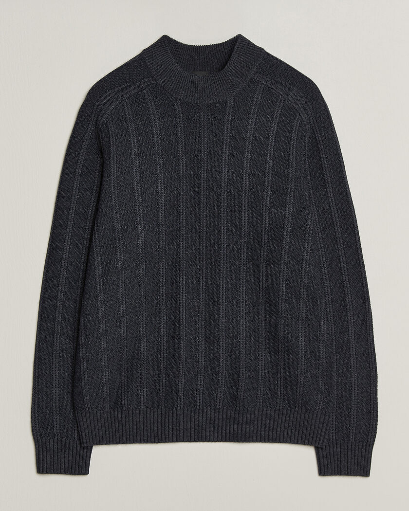 BOSS ORANGE Katoolo Wool/Cotton Knitted Turtleneck Dark Blue – Azul