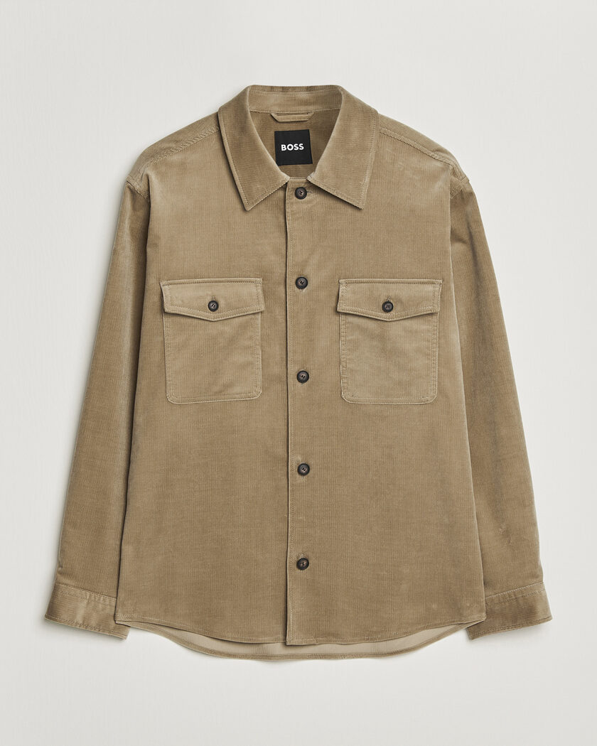 BOSS BLACK Carper Corduroy Overshirt Open Brown – Marrón