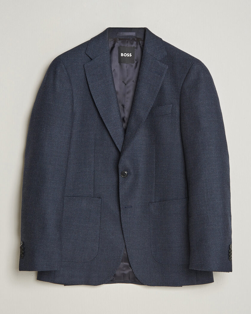 BOSS BLACK Hutson Wool Patch Pocket Blazer Dark Blue – Azul