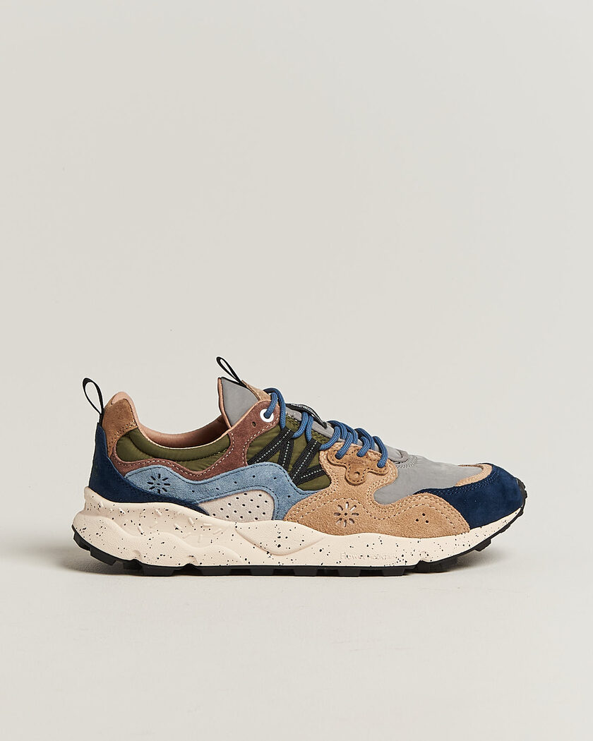 Flower Mountain Yamano 3 Suede/Nylon Sneaker Navy/Light Brown – Azul