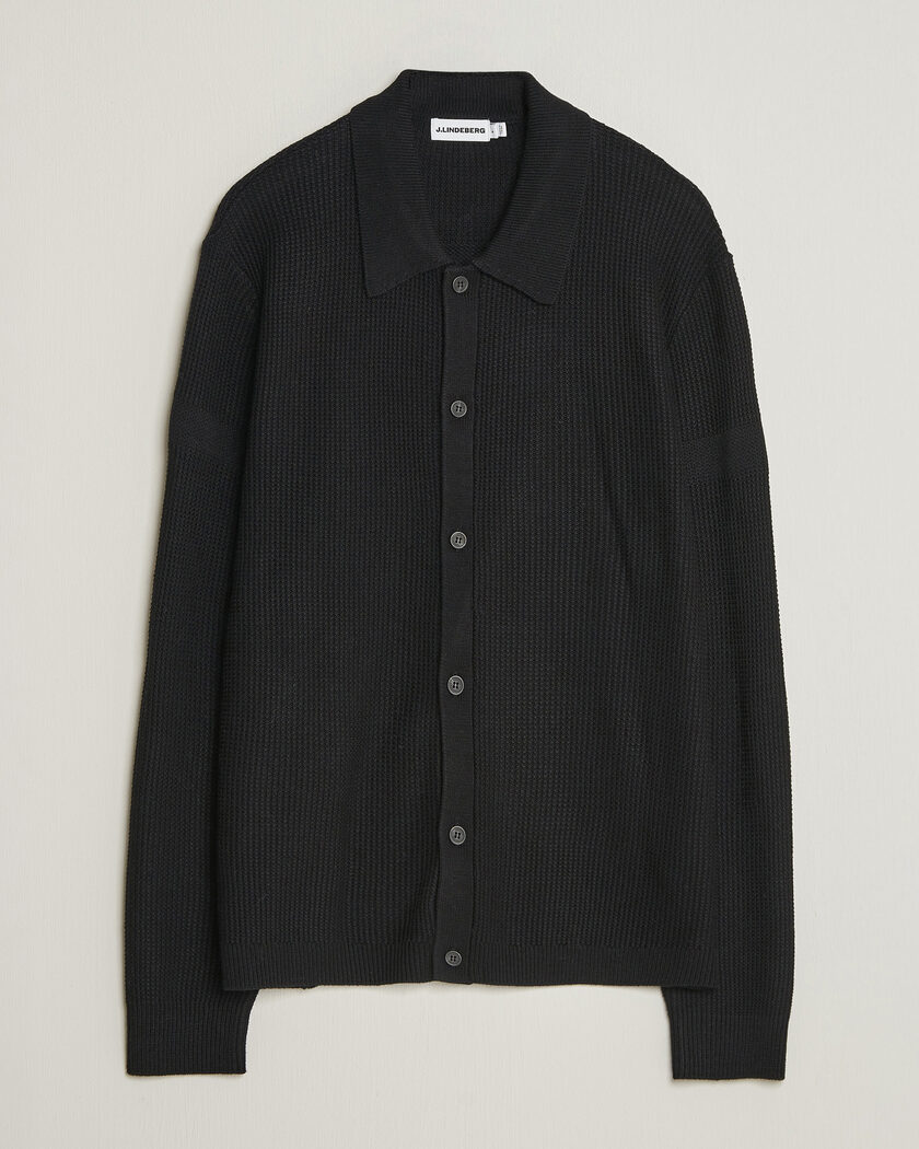 J.Lindeberg Willem Knitted Cardigan Black – Negro