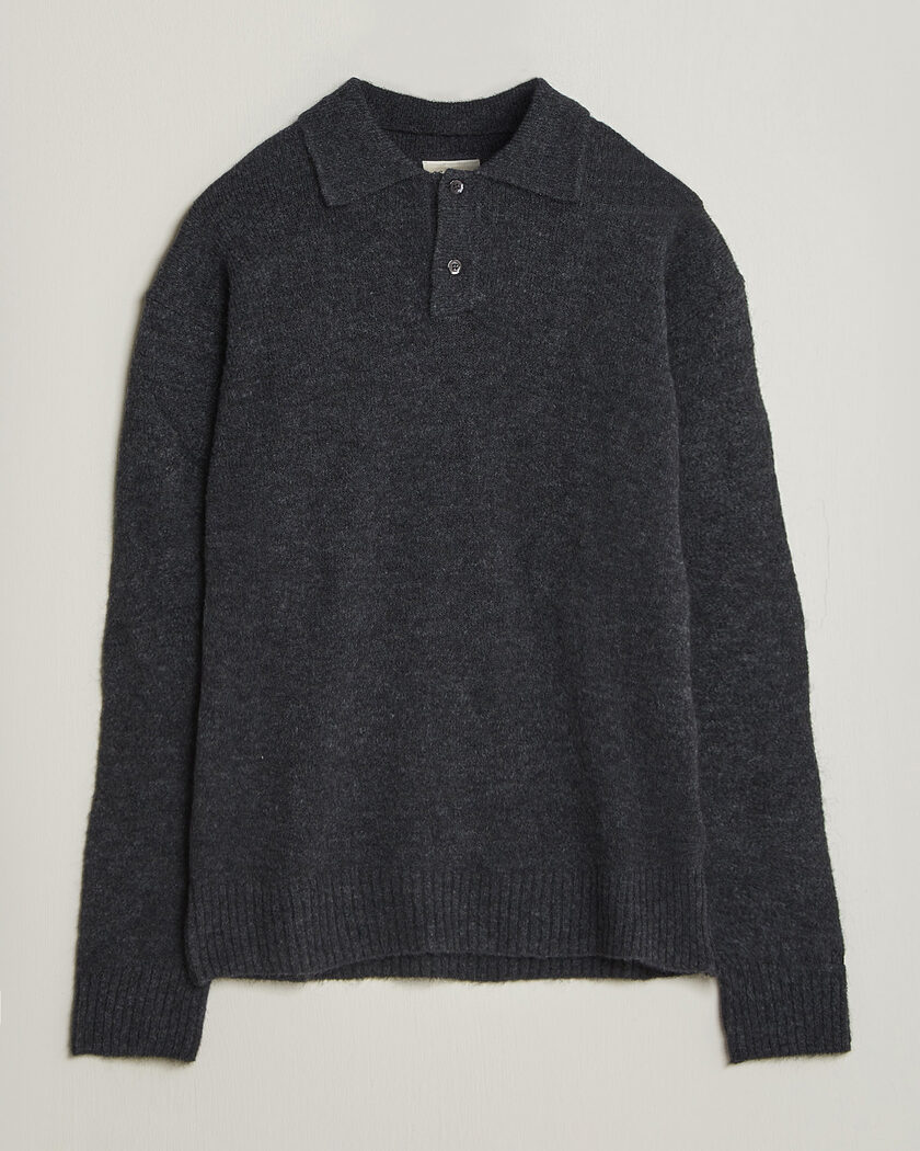 Forét Alpine Polo Knit Dark Grey Melange – Gris