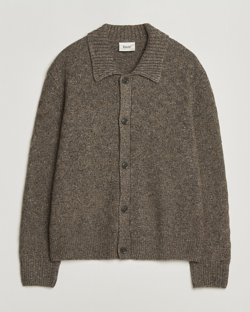 Forét Area Wool Cardigan Jacket Taupe – Marrón