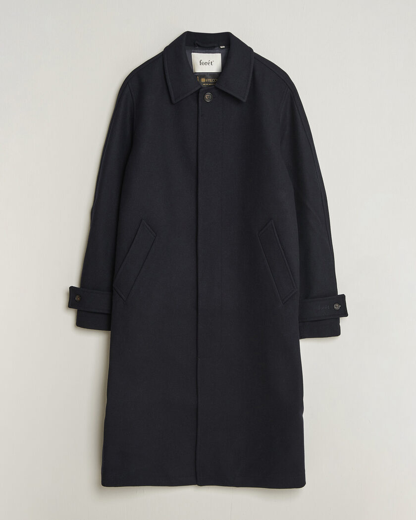 Forét Pine Wool Coat Navy – Azul