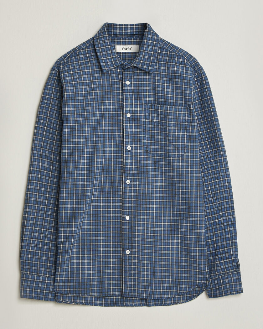 Forét Ridge Flannel Check Shirt Navy – Azul