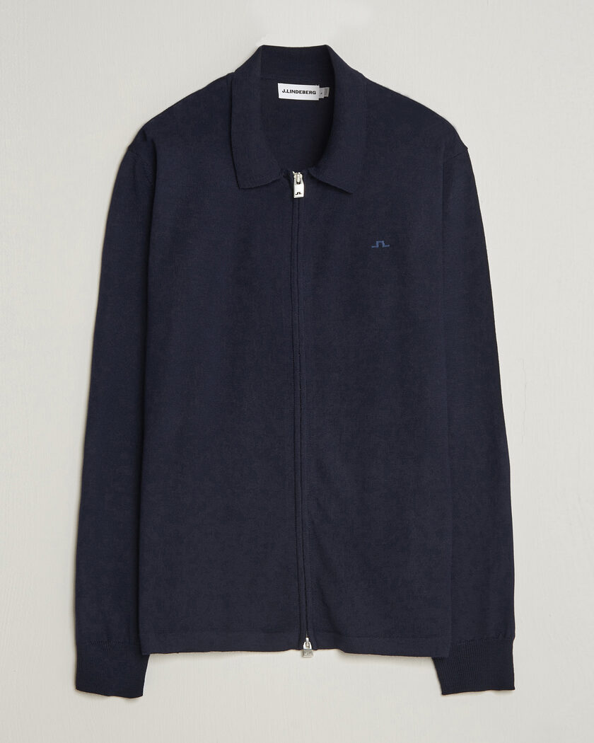 J.Lindeberg Kaleb Merino Full Zip JL Navy – Azul
