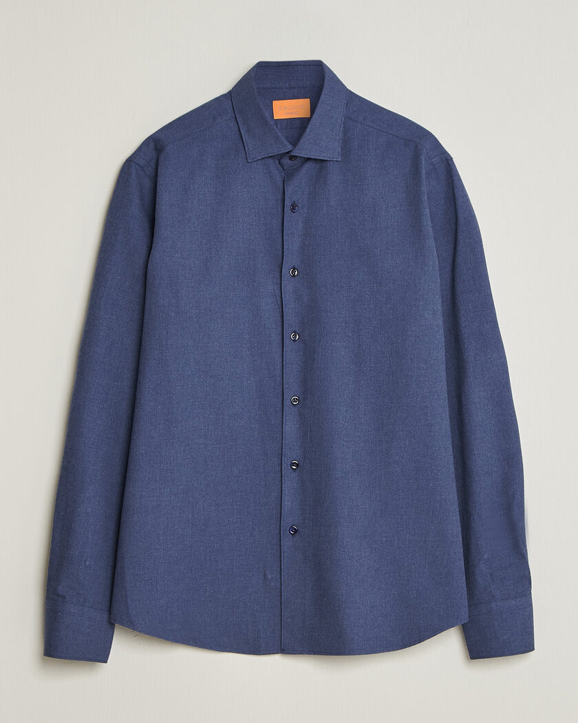 Grigio Washed Flannel Shirt Navy – Azul