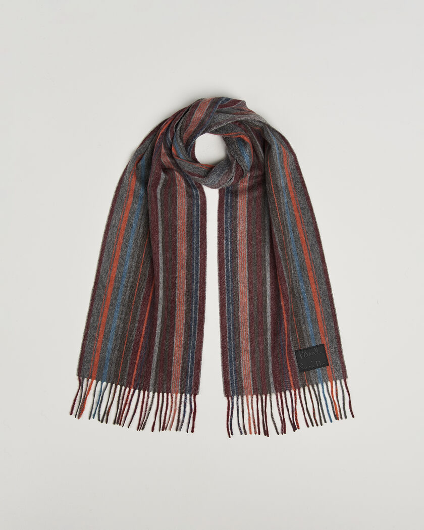 Paul Smith Lambswool Striped Scarf Red – Multicolor