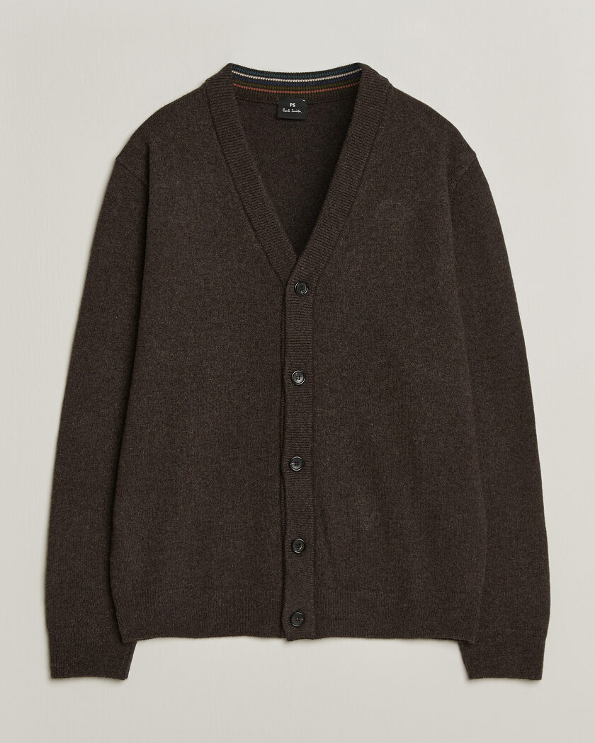 PS Paul Smith Wool Knitted Cardigan Brown – Marrón