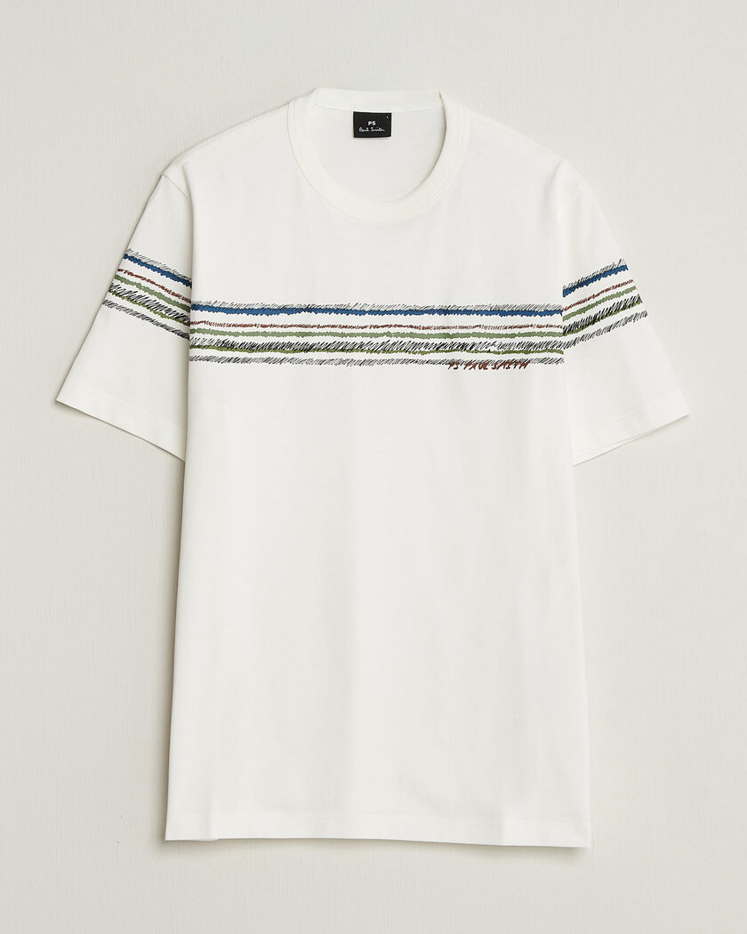 PS Paul Smith Stripes Crew Neck T-Shirt White – Blanco