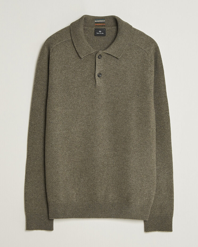 PS Paul Smith Wool Knitted Polo Green – Verde