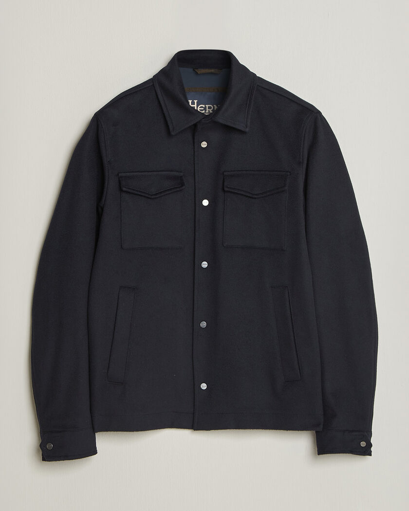 Herno Cashmere Overshirt Navy – Azul