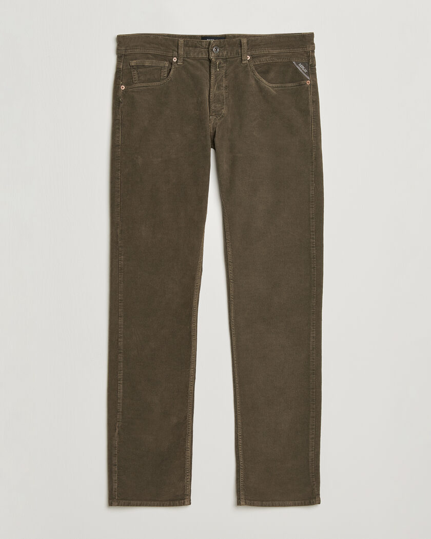 Replay Grover Corduroy 5-Pocket Pants Mud Green – Verde