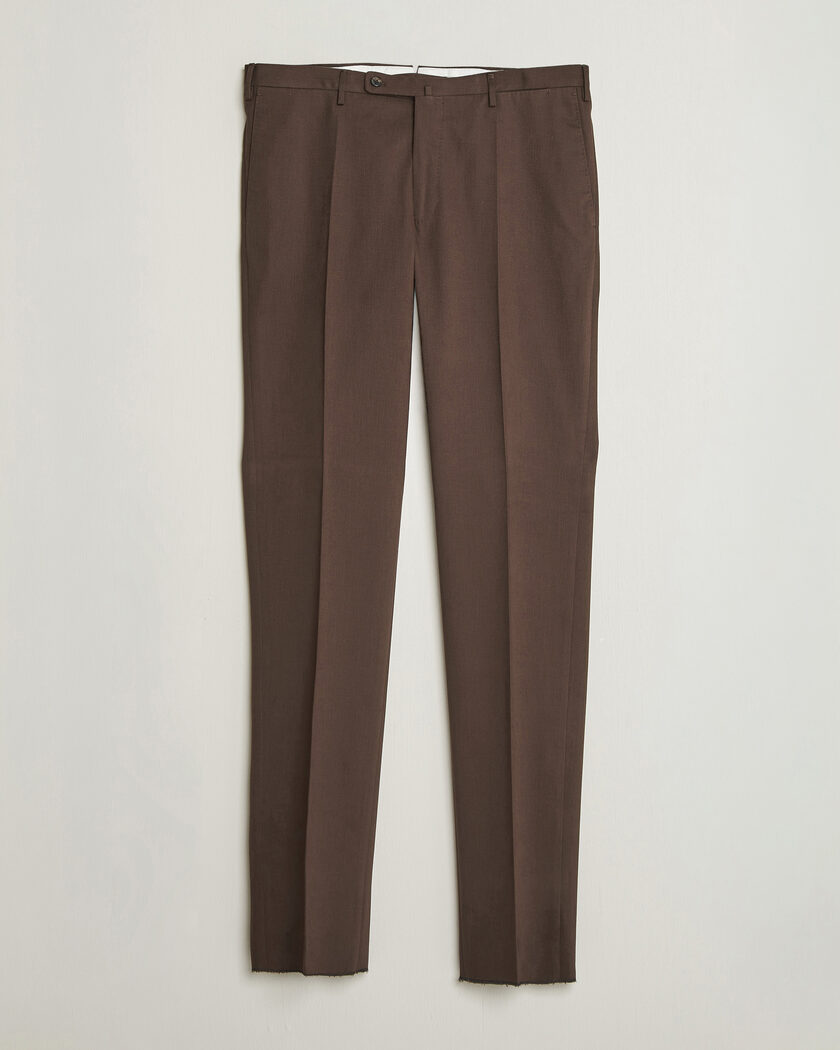 Incotex Regular Fit Cotton/Cashmere Trousers Military – Marrón